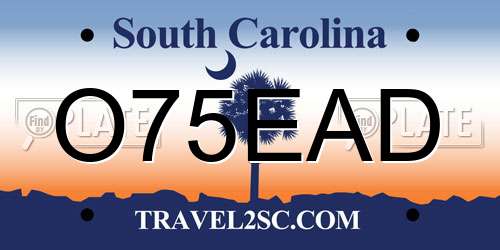 O75EAD South Carolina License Plate