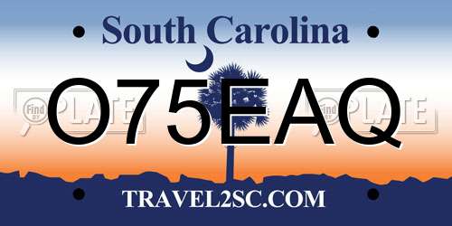 O75EAQ South Carolina License Plate
