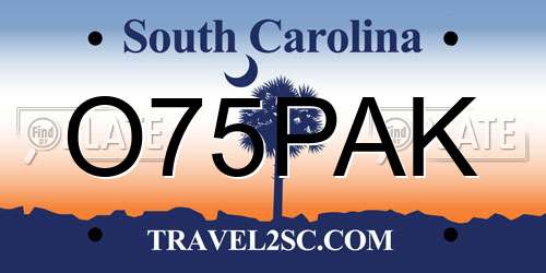 O75PAK South Carolina License Plate
