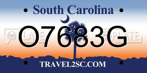 O7683G South Carolina License Plate