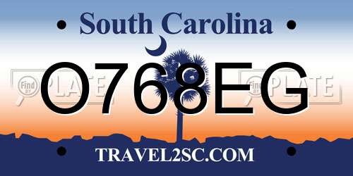 O768EG South Carolina License Plate