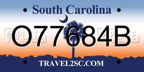 O77684B South Carolina License Plate