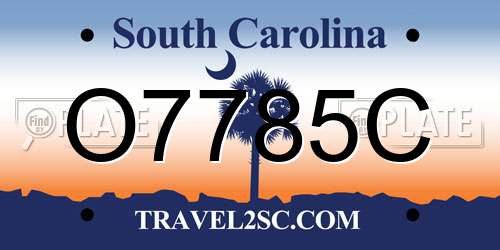 O7785C South Carolina License Plate
