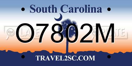 O7802M South Carolina License Plate