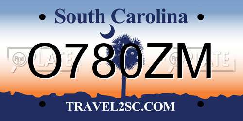 O780ZM South Carolina License Plate