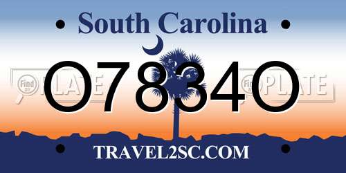 O7834O South Carolina License Plate