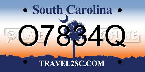 O7834Q South Carolina License Plate