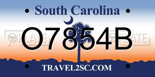 O7854B South Carolina License Plate