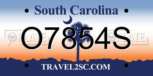 O7854S South Carolina License Plate