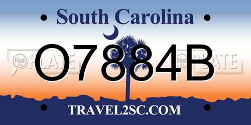 O7884B South Carolina License Plate