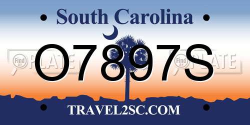 O7897S South Carolina License Plate