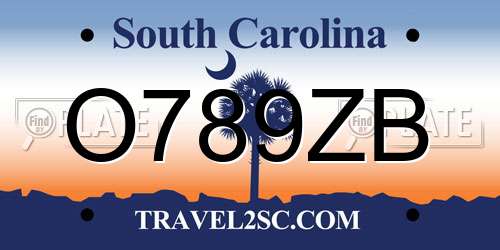 O789ZB South Carolina License Plate