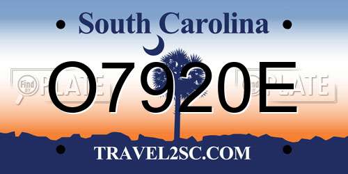 O7920E South Carolina License Plate