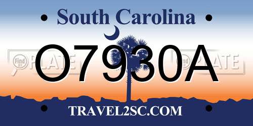 O7930A South Carolina License Plate