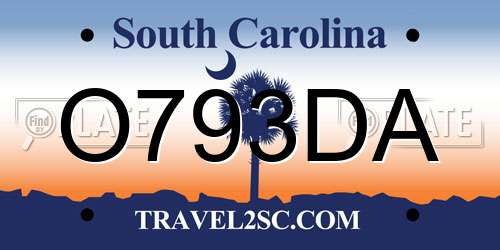 O793DA South Carolina License Plate