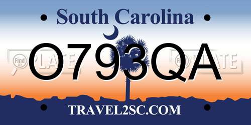 O793QA South Carolina License Plate