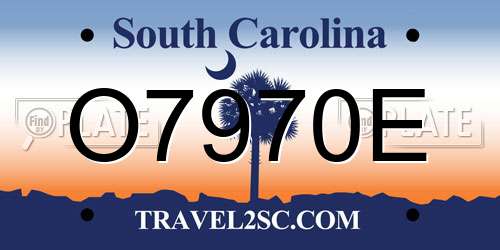 O7970E South Carolina License Plate