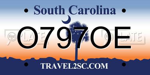 O797OE South Carolina License Plate