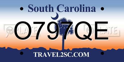 O797QE South Carolina License Plate
