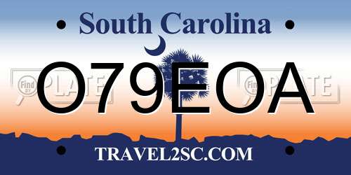 O79EOA South Carolina License Plate