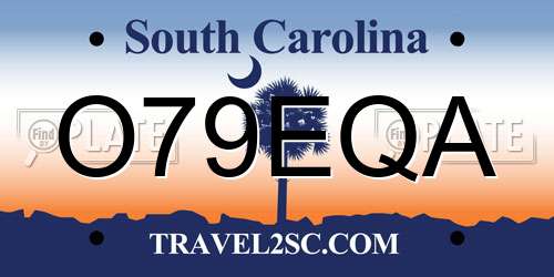 O79EQA South Carolina License Plate
