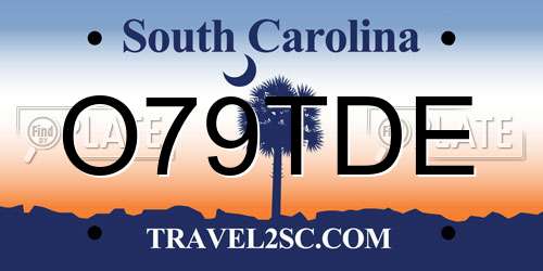 O79TDE South Carolina License Plate