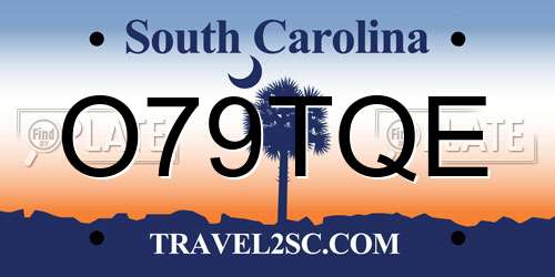 O79TQE South Carolina License Plate