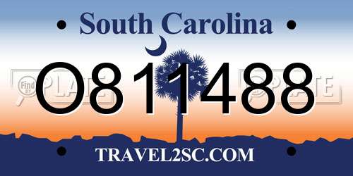 O811488 South Carolina License Plate