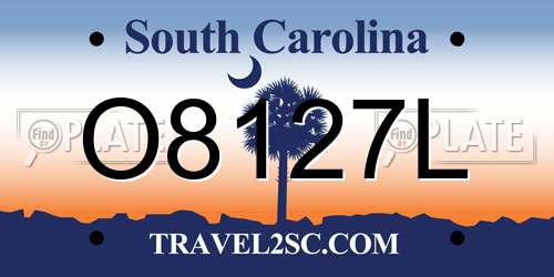 O8127L South Carolina License Plate