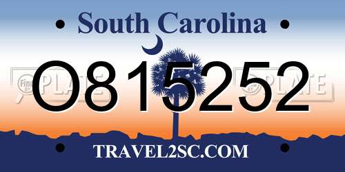 O815252 South Carolina License Plate
