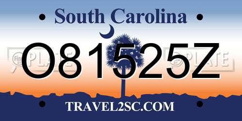 O81525Z South Carolina License Plate