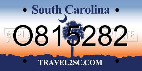 O815282 South Carolina License Plate
