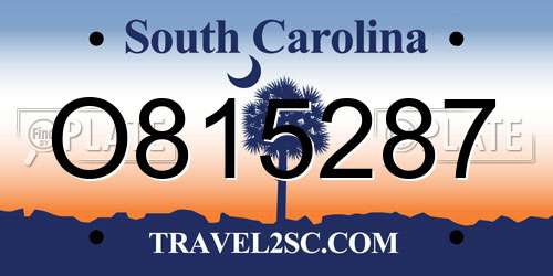 O815287 South Carolina License Plate
