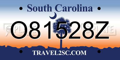 O81528Z South Carolina License Plate
