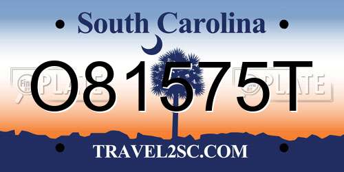 O81575T South Carolina License Plate