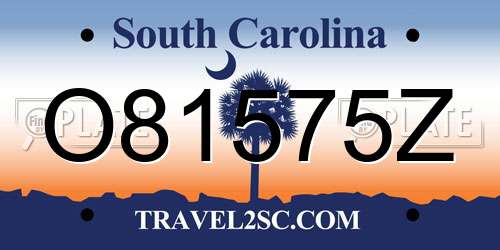 O81575Z South Carolina License Plate