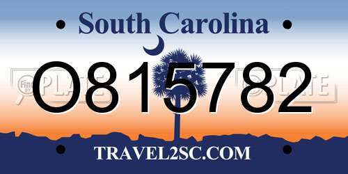 O815782 South Carolina License Plate