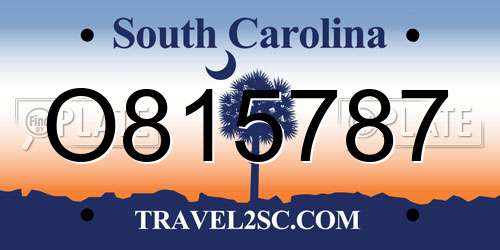 O815787 South Carolina License Plate