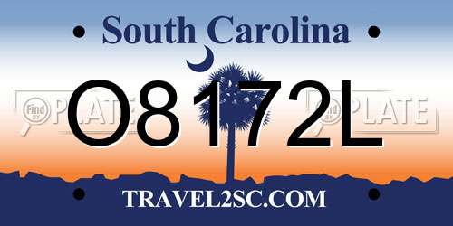 O8172L South Carolina License Plate