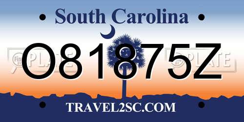 O81875Z South Carolina License Plate