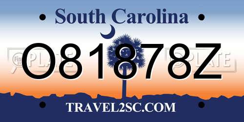 O81878Z South Carolina License Plate
