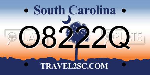 O8222Q South Carolina License Plate