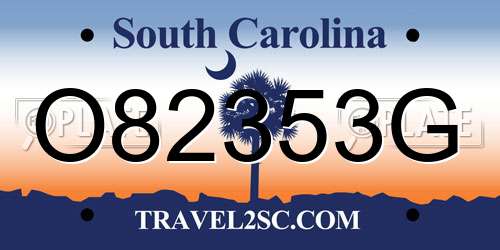 O82353G South Carolina License Plate