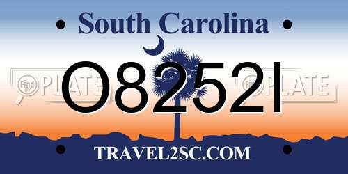O8252I South Carolina License Plate