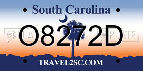 O8272D South Carolina License Plate