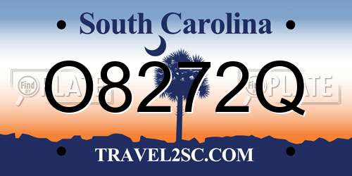 O8272Q South Carolina License Plate
