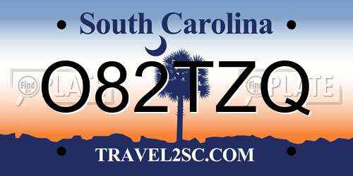 O82TZQ South Carolina License Plate