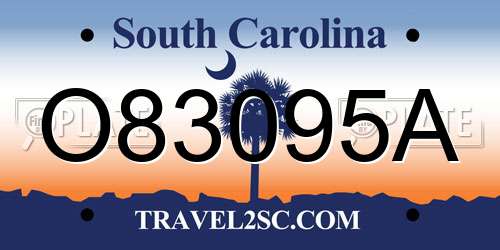 O83095A South Carolina License Plate