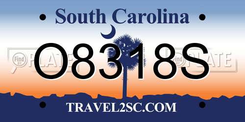 O8318S South Carolina License Plate