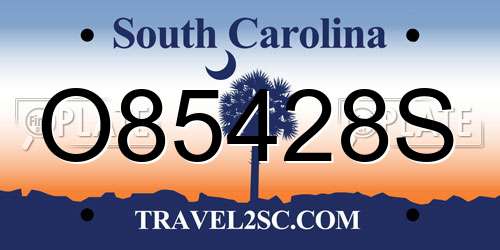 O85428S South Carolina License Plate